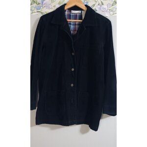 Dressbarn Small Blue Ribbed Casual Business Vintage Button Blazer Jacket